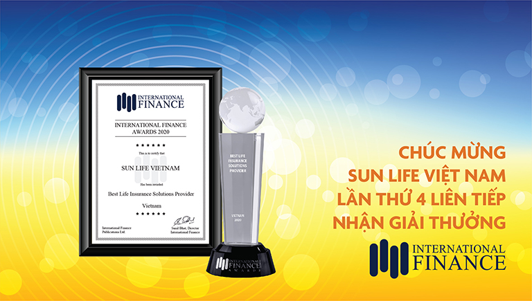 Sun Life Việt Nam lần thứ 4 liên tiếp nhận giải thưởng từ Tạp chí Tài chính Quốc tế; công ty bảo hiểm tốt