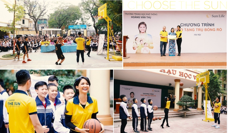 Chương trình trao trụ bóng rổ của công ty bảo hiểm nhân thọ Sun Life Việt Nam