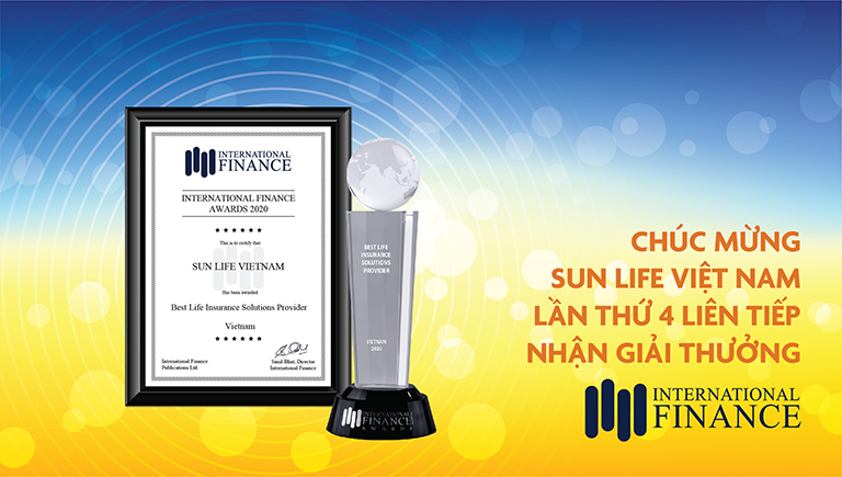 Bảo hiểm Nhân thọ Sun Life Việt Nam khẳng định chất lượng sản phẩm và dịch vụ khi lần thứ 4 liên tiếp nhận giải thưởng từ Tạp chí Tài chính Quốc Tế